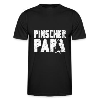 Pinscher Papa weiß - Männer Funktions-T-Shirt - Schwarz - Vorne - AI Model Male 178 dark (178cm)