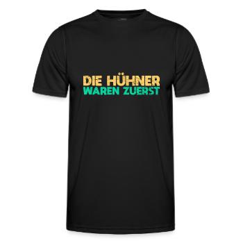 Die Hühner Waren Zuerst - Männer Funktions-T-Shirt - Schwarz - Vorne - AI Model Male 178 dark (178cm)