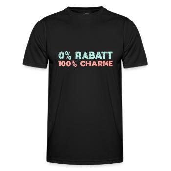 0% Rabatt, 100% Charme - Männer Funktions-T-Shirt - Schwarz - Vorne - AI Model Male 178 dark (178cm)