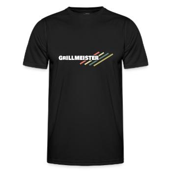 Arbeitsplatz Grillmeister - Männer Funktions-T-Shirt - Schwarz - Vorne - AI Model Male 178 dark (178cm)