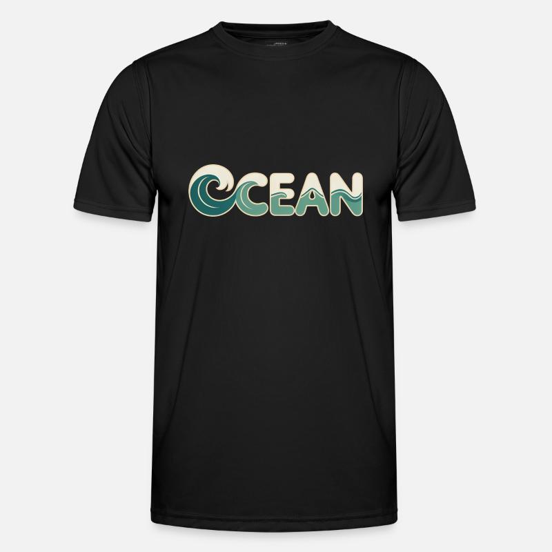 Ocean - Cool Surfer Logo - Men's Functional T-Shirt - black