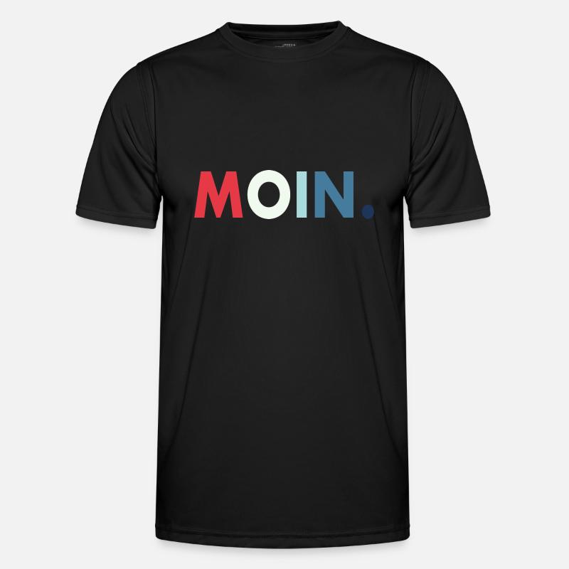 Moin Geschenk Retro - Männer Funktions-T-Shirt - Schwarz