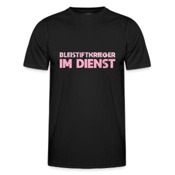 Bleistiftkrieger Im Dienst - Männer Funktions-T-Shirt - Schwarz - Vorne - AI Model Male 178 dark (178cm)