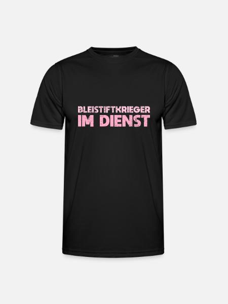 Bleistiftkrieger Im Dienst - Männer Funktions-T-Shirt - Schwarz
