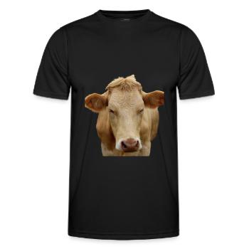 Kuh Kuhkopf Geschenk Bauern Landwirte - Männer Funktions-T-Shirt - Schwarz - Vorne - AI Model Male 178 dark (178cm)