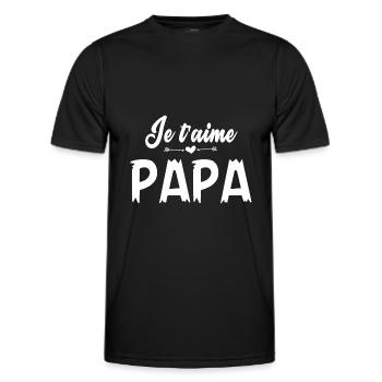 Cadeau je je t aime papa - T-shirt sport Homme - noir - Devant - AI Model Male 178 dark (178cm)