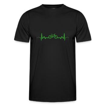 Fahrrad Herzschlag Mountainbike - Männer Funktions-T-Shirt - Schwarz - Vorne - AI Model Male 178 dark (178cm)