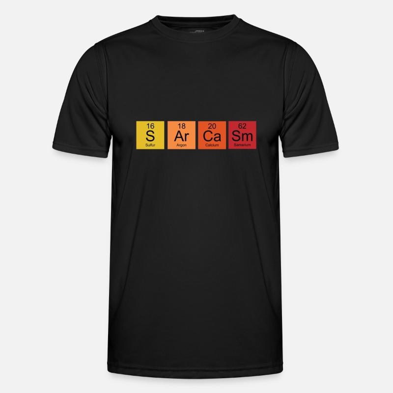 Retro periodic table Sarcasm - Men's Functional T-Shirt - black