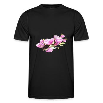 Magnolia Printemps Fleur Été - T-shirt sport Homme - noir - Devant - AI Model Male 178 dark (178cm)