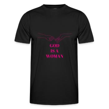 God is a woman Feminist Feminist Cadeau - T-shirt sport Homme - noir - Devant - AI Model Male 178 dark (178cm)