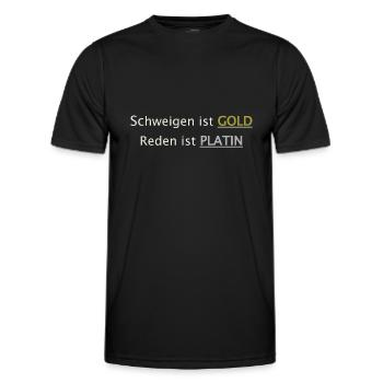 Schweigen ist GOLD - Männer Funktions-T-Shirt - Schwarz - Vorne - AI Model Male 178 dark (178cm)