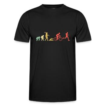 Evolution Triathlon Laufrad Schwimmen Triathlet Triat - Männer Funktions-T-Shirt - Schwarz - Vorne - AI Model Male 178 dark (178cm)