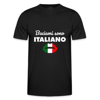Lustige italienische Baciami Sono Italiano Proud P - Männer Funktions-T-Shirt - Schwarz - Vorne - AI Model Male 178 dark (178cm)