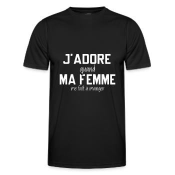 Macho beauf homme cadeau drôle cuisine - T-shirt sport Homme - noir - Devant - AI Model Male 178 dark (178cm)