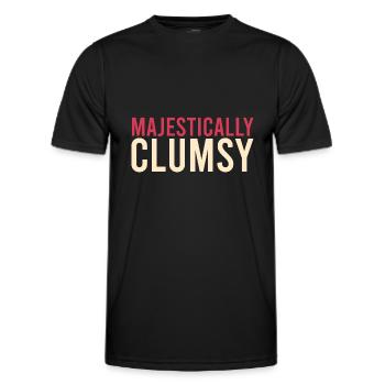 Tollpatschig Witz MAJESTICALLY CLUMSY Lustig Falle - Männer Funktions-T-Shirt - Schwarz - Vorne - AI Model Male 178 dark (178cm)