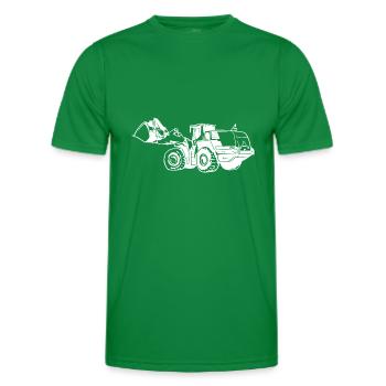 Machine de chargement silhouette sur pneus carrière - T-shirt sport Homme - vert - Devant - AI Model Male 178 dark (178cm)