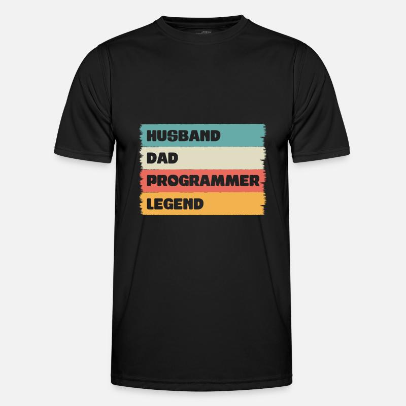 Husband Dad programmer Legend Männer Funktions-T-Shirt