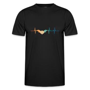 Herzschlag der Fledermaus - Männer Funktions-T-Shirt - Schwarz - Vorne - AI Model Male 178 dark (178cm)