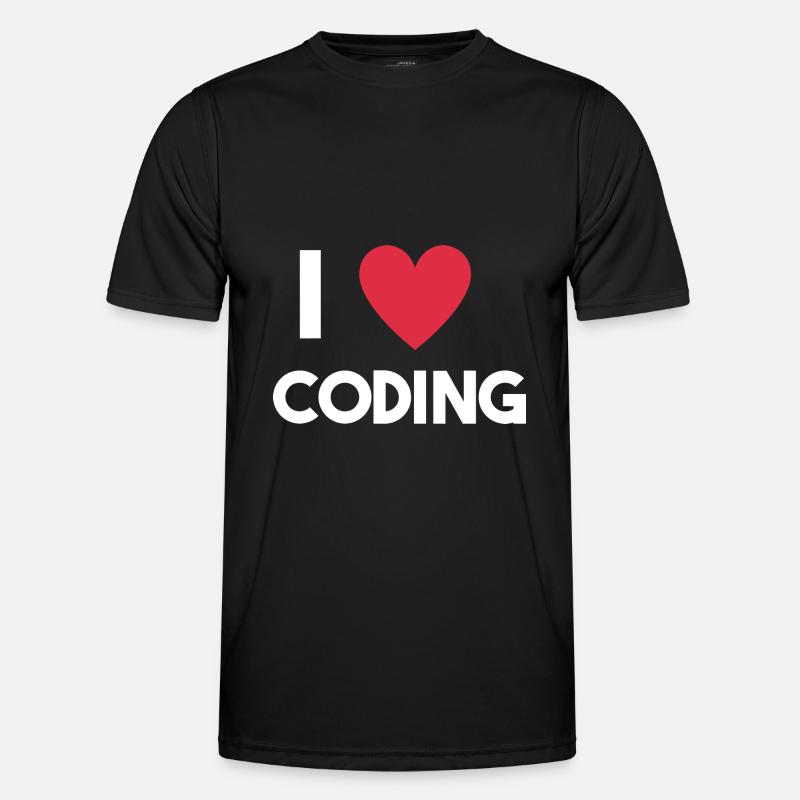 Ich liebe Coding - Männer Funktions-T-Shirt - Schwarz