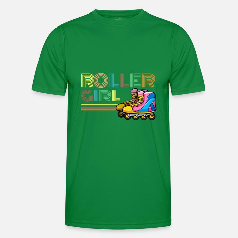 Retro Inline Skater Mädchen Rollschuh Männer Funktions-T-Shirt