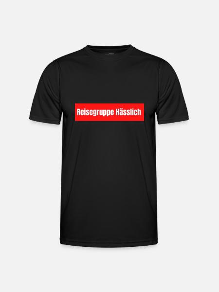Reisegruppe Hässlich - Männer Funktions-T-Shirt - Schwarz