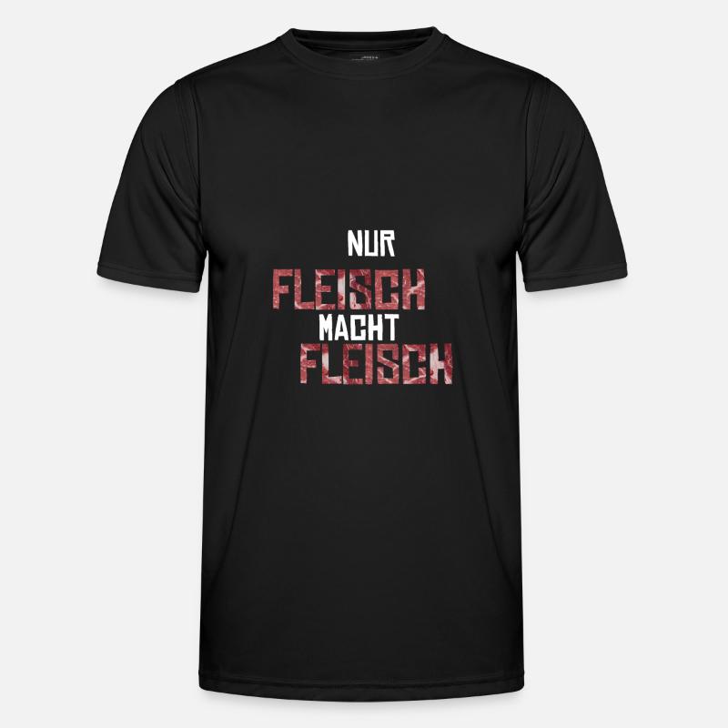 Nur Fleisch macht Fleisch Geschenkidee - Männer Funktions-T-Shirt - Schwarz
