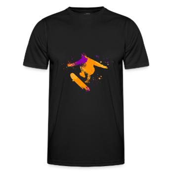 Colorsplash Rétro Skateboard Stunt - T-shirt sport Homme - noir - Devant - AI Model Male 178 dark (178cm)