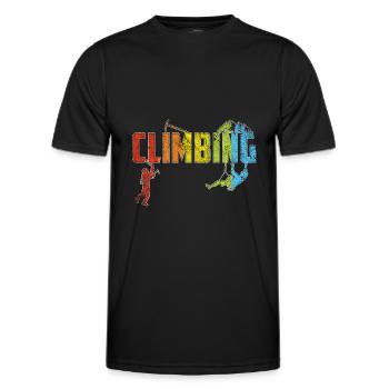 Klettern Bouldern Retro Berg Geschenk TShirt I - Männer Funktions-T-Shirt - Schwarz - Vorne - AI Model Male 178 dark (178cm)