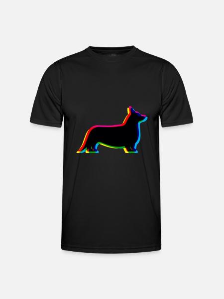 CMYK Welsh Corgi Cardigan - Männer Funktions-T-Shirt - Schwarz