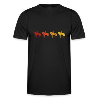 Dressage Dressage Rider Riding Horse - Men's Functional T-Shirt - black - Front - AI Model Male 178 dark (178cm)
