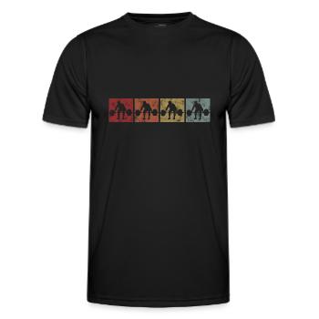 Bodybuilding Bodybuilder GYM Fitnessstudio Retro - Männer Funktions-T-Shirt - Schwarz - Vorne - AI Model Male 178 dark (178cm)
