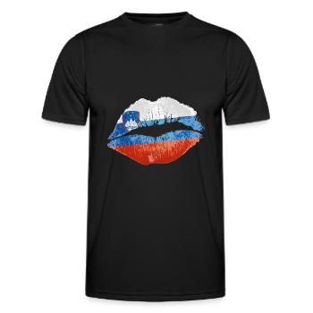 Kuss (Slowenien / Slovenia) - Männer Funktions-T-Shirt - Schwarz - Vorne - AI Model Male 178 dark (178cm)