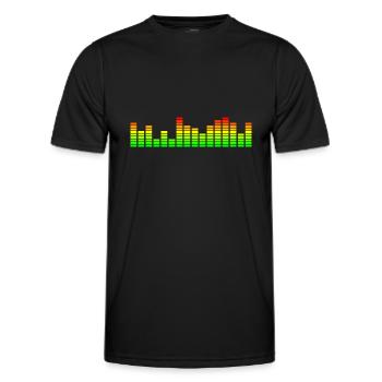 Music Visualizer / Audio Spectrum - Men's Functional T-Shirt - black - Front - AI Model Male 178 dark (178cm)