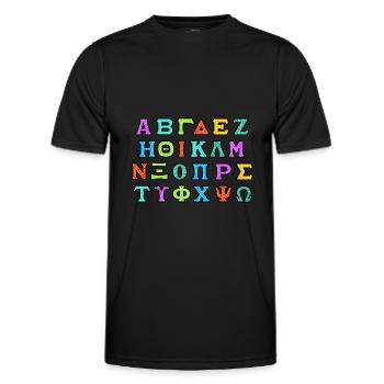 Griechisches Alphabet - Männer Funktions-T-Shirt - Schwarz - Vorne - AI Model Male 178 dark (178cm)