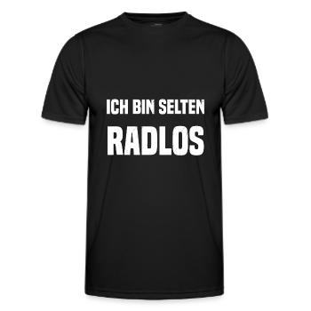 Ich bin selten Radlos - Männer Funktions-T-Shirt - Schwarz - Vorne - AI Model Male 178 dark (178cm)