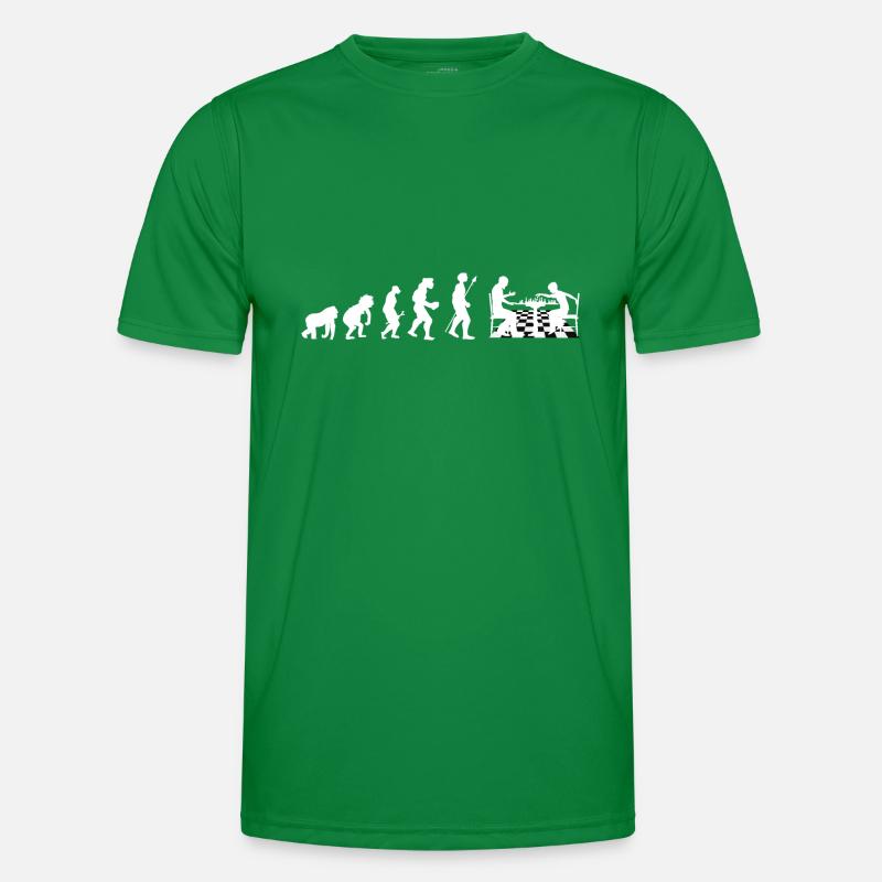 Evolution Schachspiele Männer Funktions-T-Shirt