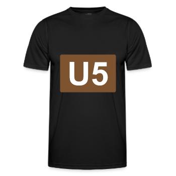Berlin U-Bahn U5 - Männer Funktions-T-Shirt - Schwarz - Vorne - AI Model Male 178 dark (178cm)