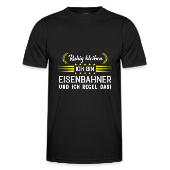 Eisenbahner Eisenbahn Geschenk - Männer Funktions-T-Shirt - Schwarz - Vorne - AI Model Male 178 dark (178cm)