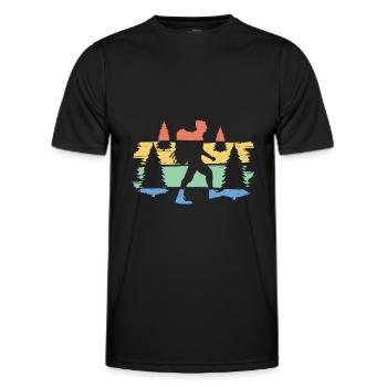 Randonnée randonnée randonnées cadeaux - T-shirt sport Homme - noir - Devant - AI Model Male 178 dark (178cm)