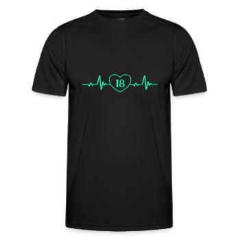 18th Birthday Heart 18 - Men's Functional T-Shirt - black - Front - AI Model Male 178 dark (178cm)