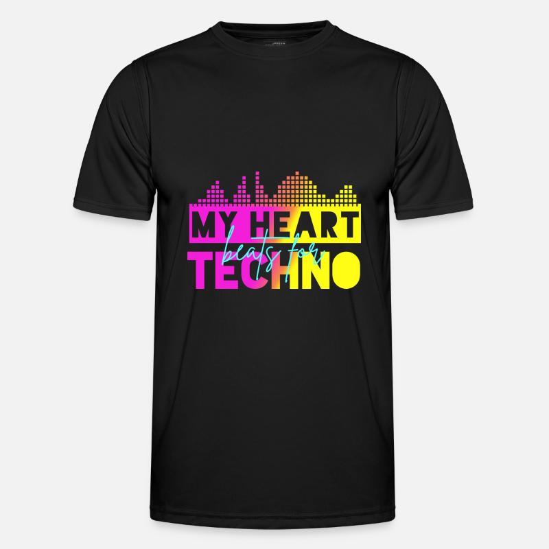 Techno-Beats - Männer Funktions-T-Shirt - Schwarz