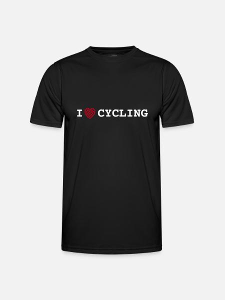 i love cycling heart bicycle chain - Men's Functional T-Shirt - black