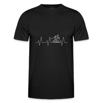 Ski de fond piste de ski sports d'hiver - T-shirt sport Homme - noir - Devant - AI Model Male 178 dark (178cm)