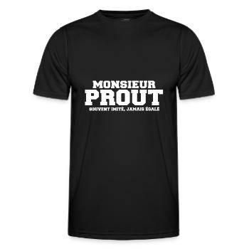 Monsieur prout cadeau drôle péteur pet - T-shirt sport Homme - noir - Devant - AI Model Male 178 dark (178cm)