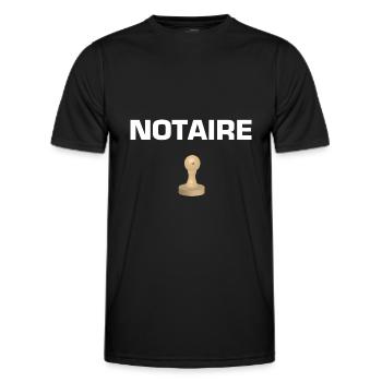 notaire - humour - tampon - T-shirt sport Homme - noir - Devant - AI Model Male 178 dark (178cm)