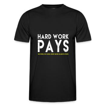 Hard Work Pays, Hard Work Pays citations, citation célèbre - T-shirt sport Homme - noir - Devant - AI Model Male 178 dark (178cm)