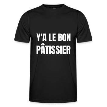 y a le bon pâtissier - T-shirt sport Homme - noir - Devant - AI Model Male 178 dark (178cm)