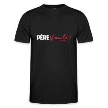 Père(fecto) cadeau papa - T-shirt sport Homme - noir - Devant - AI Model Male 178 dark (178cm)