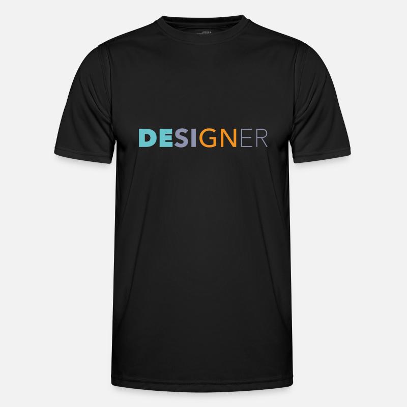 Designer - Männer Funktions-T-Shirt - Schwarz