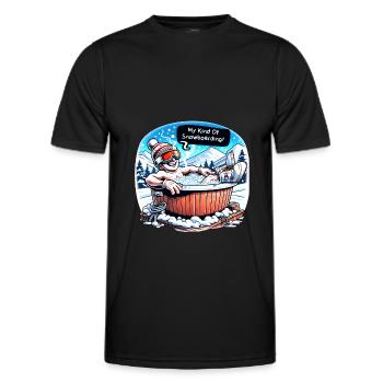 mème snowboarder drôle pour les vacances de ski après-ski - T-shirt sport Homme - noir - Devant - AI Model Male 178 dark (178cm)